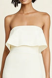 Robe de fiançailles Midi bodycon bodycon blanche sans bustiers