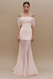 Robe longue de fiançailles en tulle sirène ivoire dénudée