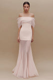 Robe longue de fiançailles en tulle sirène ivoire dénudée