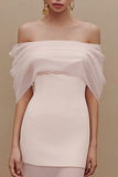 Robe longue de fiançailles en tulle sirène ivoire dénudée