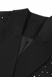Blazer pour femmes en revers Black Peak à perles scintillantes
