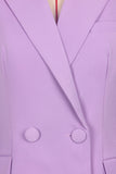 Costumes de bal pour femmes à revers violet en pointe 3 pièces