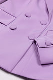 Costumes de bal pour femmes à revers violet en pointe 3 pièces