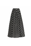 Maillot de bain noir White Dots 2 pièces bretelles sans bretelles à volants avec jupe de couverture