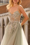 Corset à perles et paillette, robe de bal longue en tulle à perles à perles et pêche avec fente