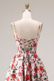 Robe de bal longue rose ligne A bretelles fines