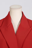 Red Peak Lapel Femmes Bal Blazer avec Bow