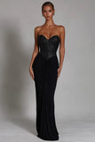 Robe longue sirène noire