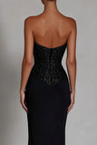 Robe longue sirène noire