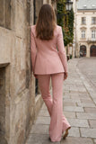 Costumes de travail rose 2 pièces en revers pointé à la pointe Twin Cut Slim