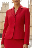 Robe de travail jaune clair à revers cranté, deux pièces à boutonnage simple