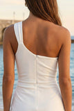 Ivoire robe de remise des diplômes Bodycon Bodycon Froncée avec fente