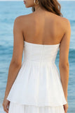 Robe blanche Midi à étages en tulle ivoire