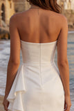 Mini robe de remise de diplôme en tulle ivoire Sweetheart avec volants