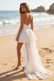 Petite robe de remise de diplôme Sweetheart ivory à fronçages en ligne A