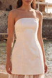 Robe douche nuptiale longue en fourreau ivoire avec dentelle