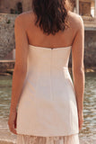 Robe douche nuptiale longue en fourreau ivoire avec dentelle