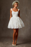 Corset blanc à col carré en dentelle Mini Graduation