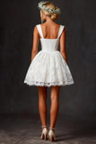 Corset blanc à col carré en dentelle Mini Graduation