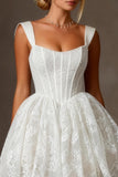 Corset blanc à col carré en dentelle Mini Graduation