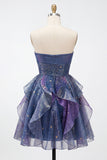 Robe de rentrée à la maison bleue poussiéreuse Sweetheart A-Line avec volants