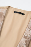 Costumes pour hommes à revers châle champagne à un bouton, fleurs