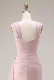 Robe de bal longue en satin plissé en satin rose avec une longue cape