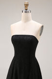 Robe formelle longue en dentelle noire sans cercles A Line avec fermeture éclair arrière