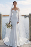 Robe de mariée Ivory Sweetheart Sweep Sweep Train, avec dentelle