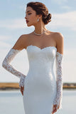 Robe de mariée Ivory Sweetheart Sweep Sweep Train, avec dentelle