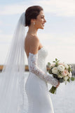 Robe de mariée Ivory Sweetheart Sweep Sweep Train, avec dentelle