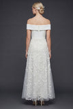 Robe de mariée blanche longue ligne A dénudée