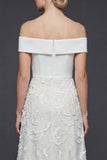 Robe de mariée blanche longue ligne A dénudée