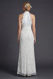 Robe de mariée longue à manteaux blancs à volants en forme de dos nus