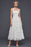 Robe de mariée longue en ligne A Twiner A Line White 3D