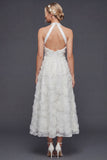 Robe de mariée longue en ligne A Twiner A Line White 3D