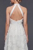 Robe de mariée longue en ligne A Twiner A Line White 3D