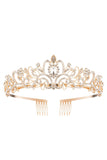 Tiare couronne de la Reine du bal de bal en cristal doré