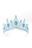 Tiare corona de la Reine du bal de bal en cristal dorée et bleue royale