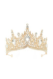 Tiare corona de la Reine du bal de bal en cristal dorée et bleue royale