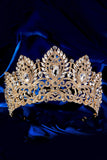 Tiare de luxe en cristal de la Reine du bal de promo Tiare couronne dorée
