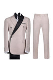Costumes noirs de bal deux pièces à encoche unique à bouton, vestige de bal pour hommes