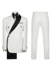 Costumes noirs de bal deux pièces à encoche unique à bouton, vestige de bal pour hommes