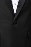 Costumes de bal pour hommes en 2 pièces noirs à revers pointu un bouton