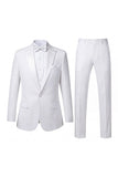 Costumes de bal pour hommes en 2 pièces noirs à revers pointu un bouton