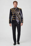 Costumes noirs à simple poitrine pour hommes avec paillettes