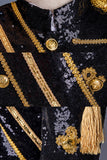 Costumes noirs à simple poitrine pour hommes avec paillettes