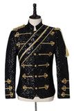 Costumes noirs à simple poitrine pour hommes avec paillettes