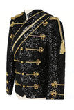 Costumes noirs à simple poitrine pour hommes avec paillettes
