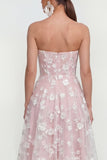 Robe fleurie midi lilas midi sans bretelles sans bretelles avec poches